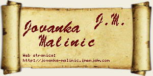 Jovanka Malinić vizit kartica